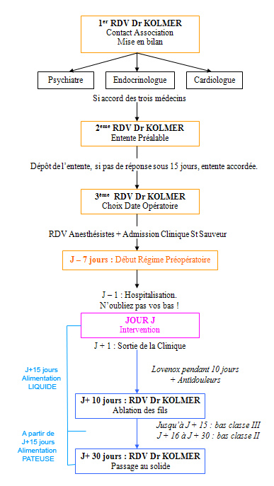 Anneau gastrique : parcours type Anneau gastrique : parcours type